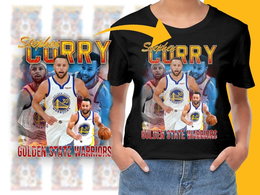 Stephen Curry Golden State Warriors Basketball Star Bootleg PNG File - Teepew