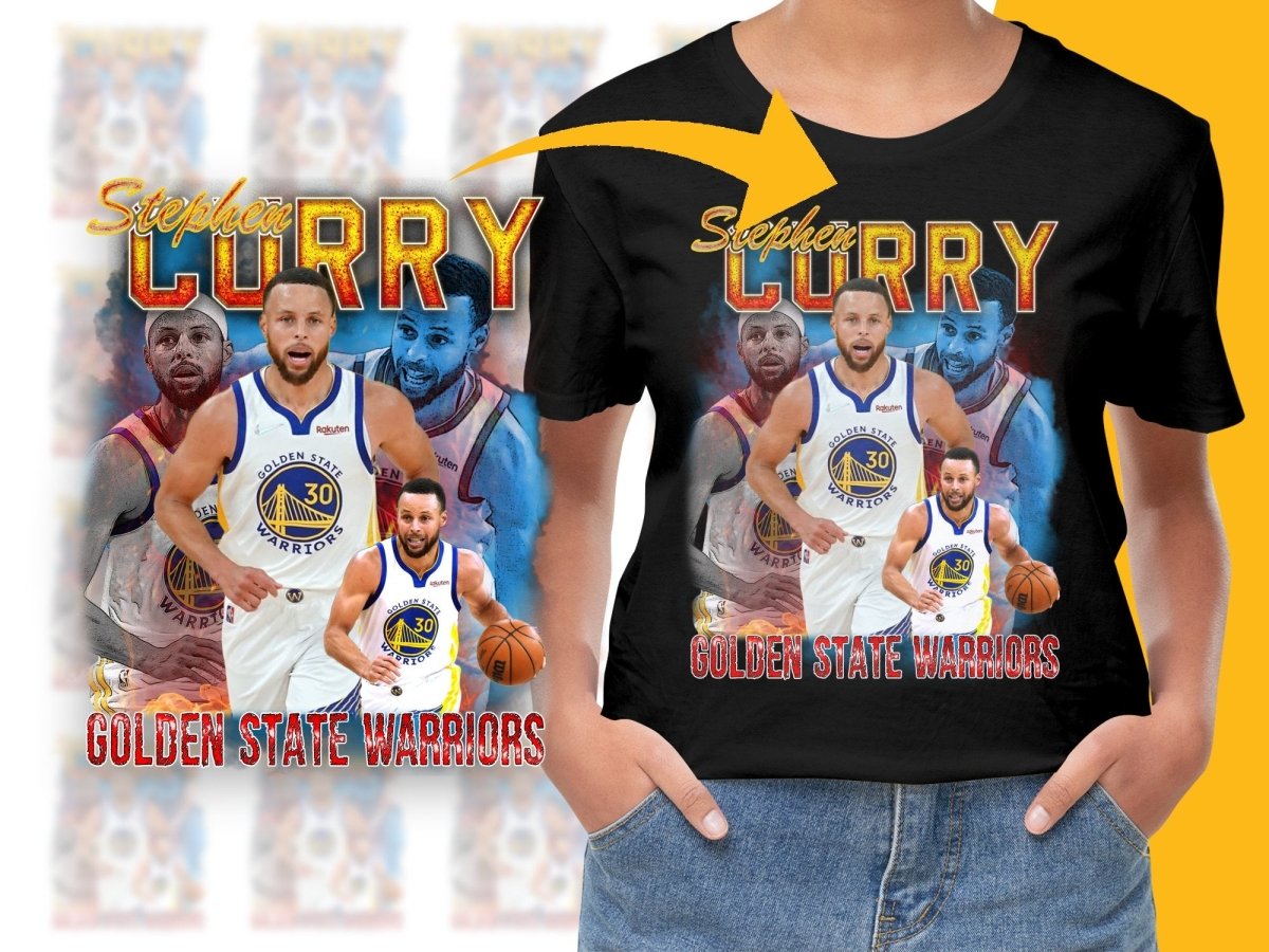 Stephen Curry Golden State Warriors Basketball Star Bootleg PNG File - Teepew