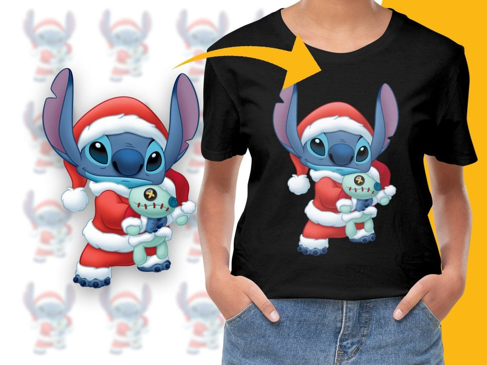 Stitch in Santa Outfit with Voodoo Doll Christmas PNG File - Teepew