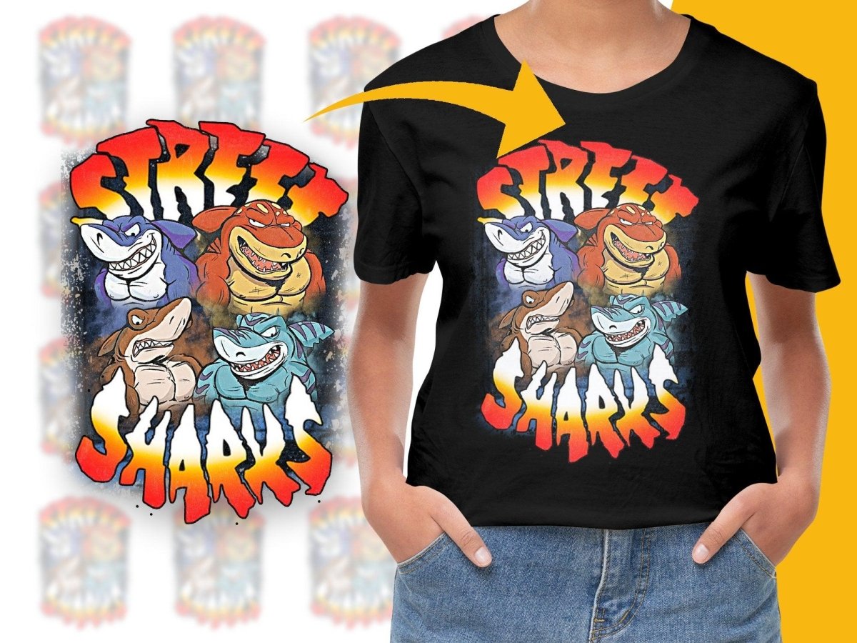 Street Sharks Graphic Design Men Women Kids PNG File - Teepew