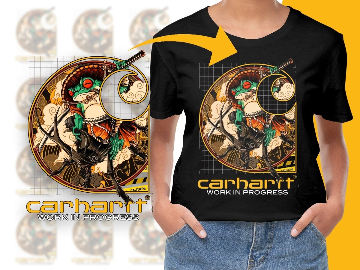Streetwear Brand Samurai Frog PNG File with Intricate Design - Teepew