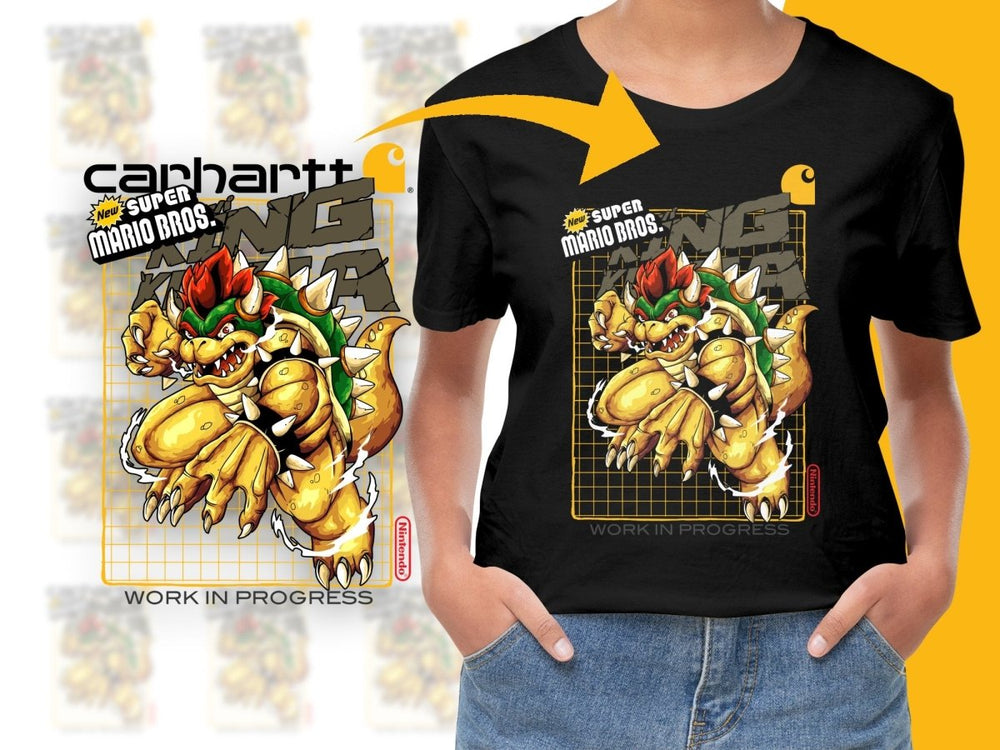 Streetwear Brand Super Mario King Koopa Work In Progress PNG File - Teepew