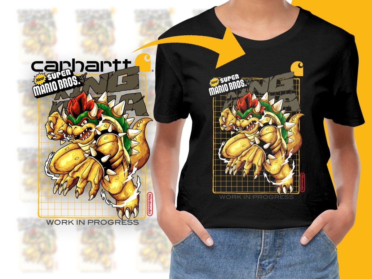 Streetwear Brand Super Mario King Koopa Work In Progress PNG File - Teepew
