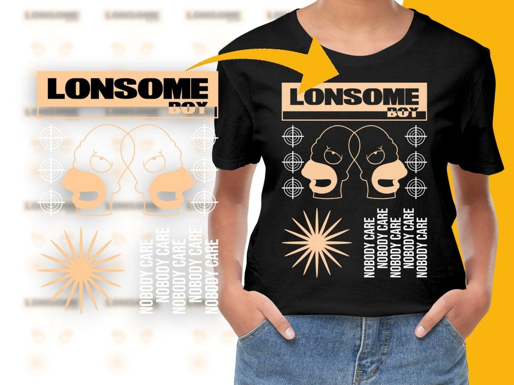 Streetwear Lonesome Boy No Body Care PNG File - Teepew