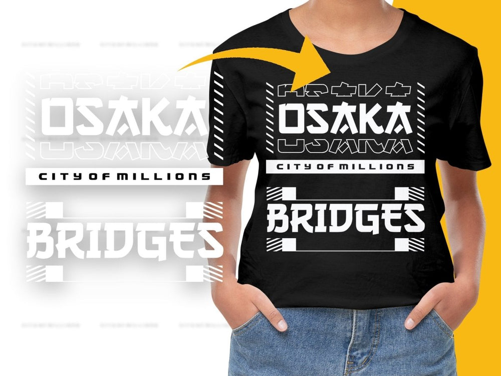 Streetwear Osaka City of Million Bridges PNG File - Teepew