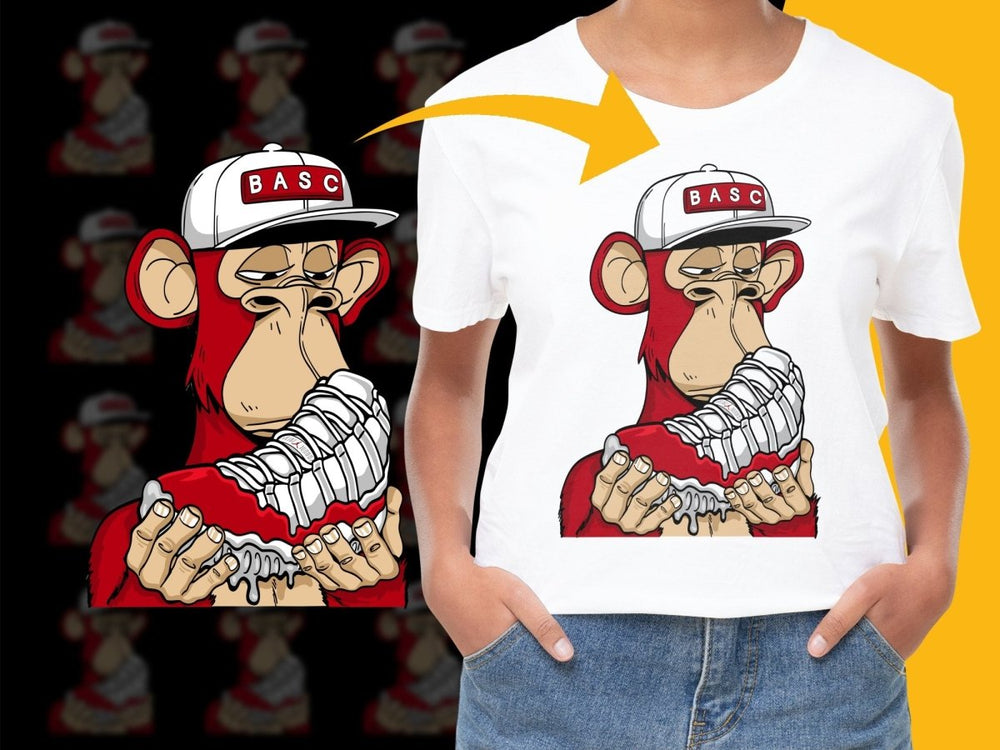 Striking Red Monkey with Sneaker Graphic PNG File - Teepew