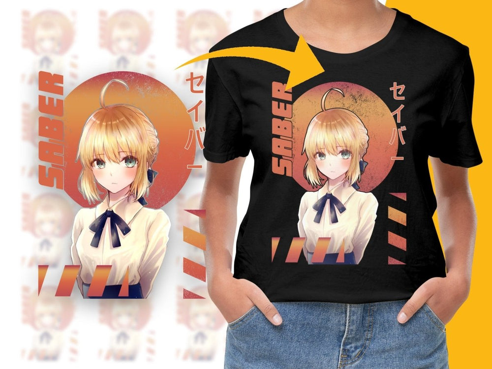 Stunning Saber Anime Character PNG File - Teepew