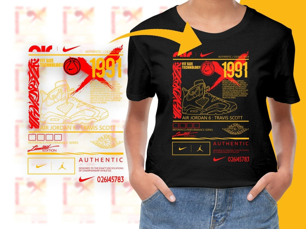 Stylish Air Sport Brand 6 Travis Scott Graphic PNG File - Teepew