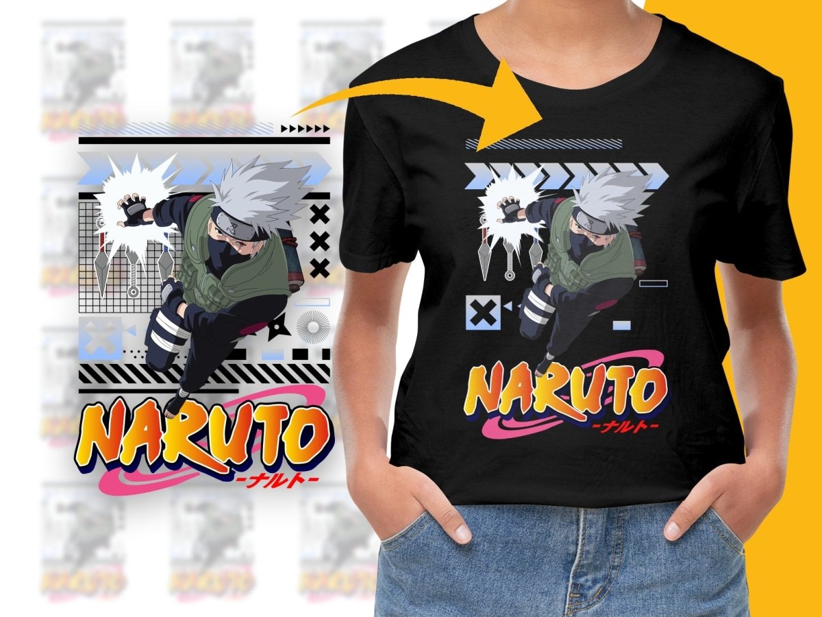 Stylish Anime Naruto Kakashi Graphic Design PNG File - Teepew