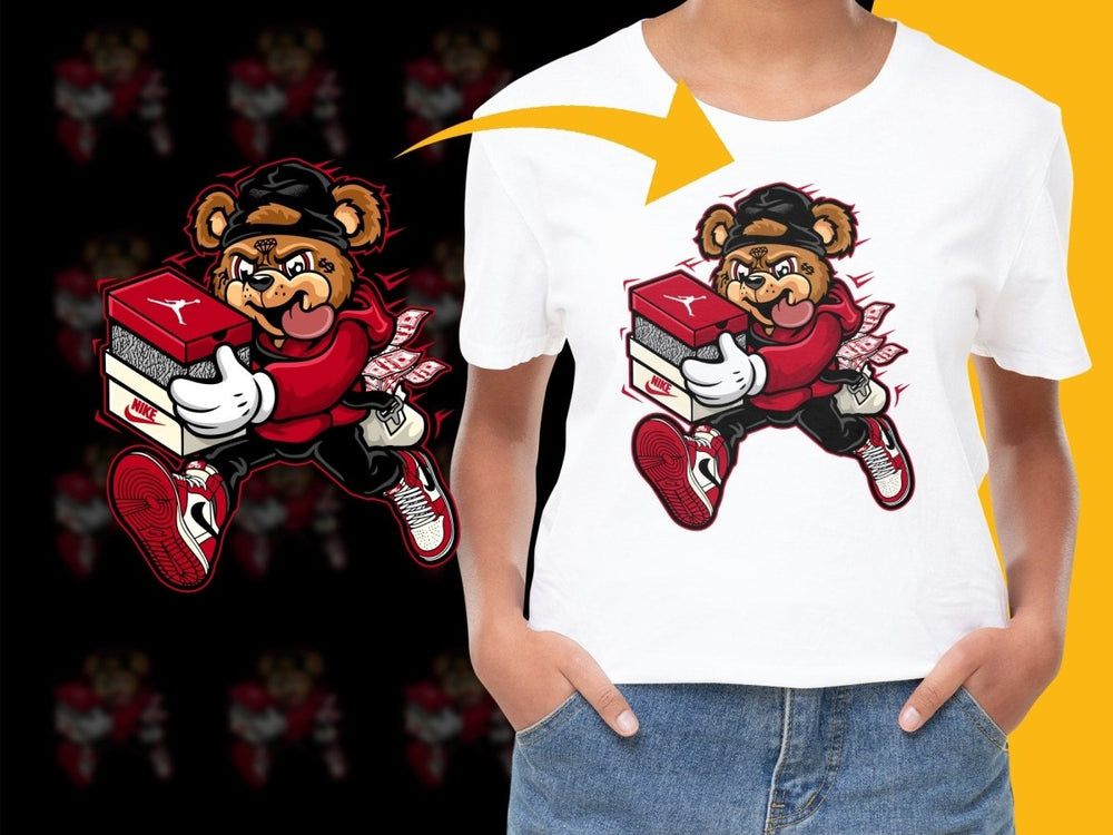 Stylish Bear with Sneaker Box StreetWear PNG File - Teepew