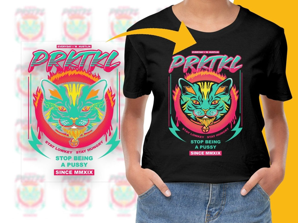 Stylish Cat Graphic PRKTKL Everyday I'm Hustlin PNG File - Teepew