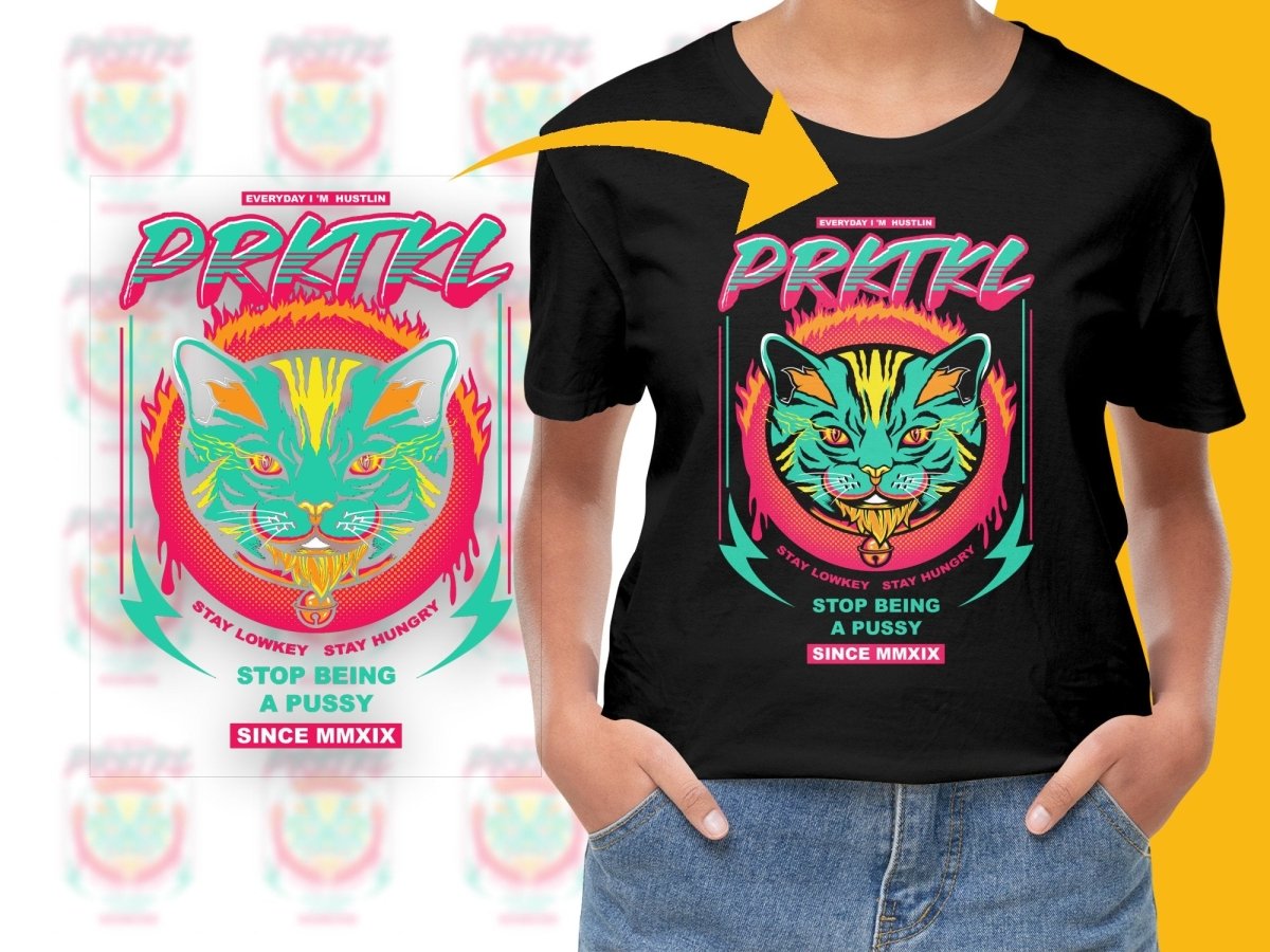 Stylish Cat Graphic PRKTKL Everyday I'm Hustlin PNG File - Teepew