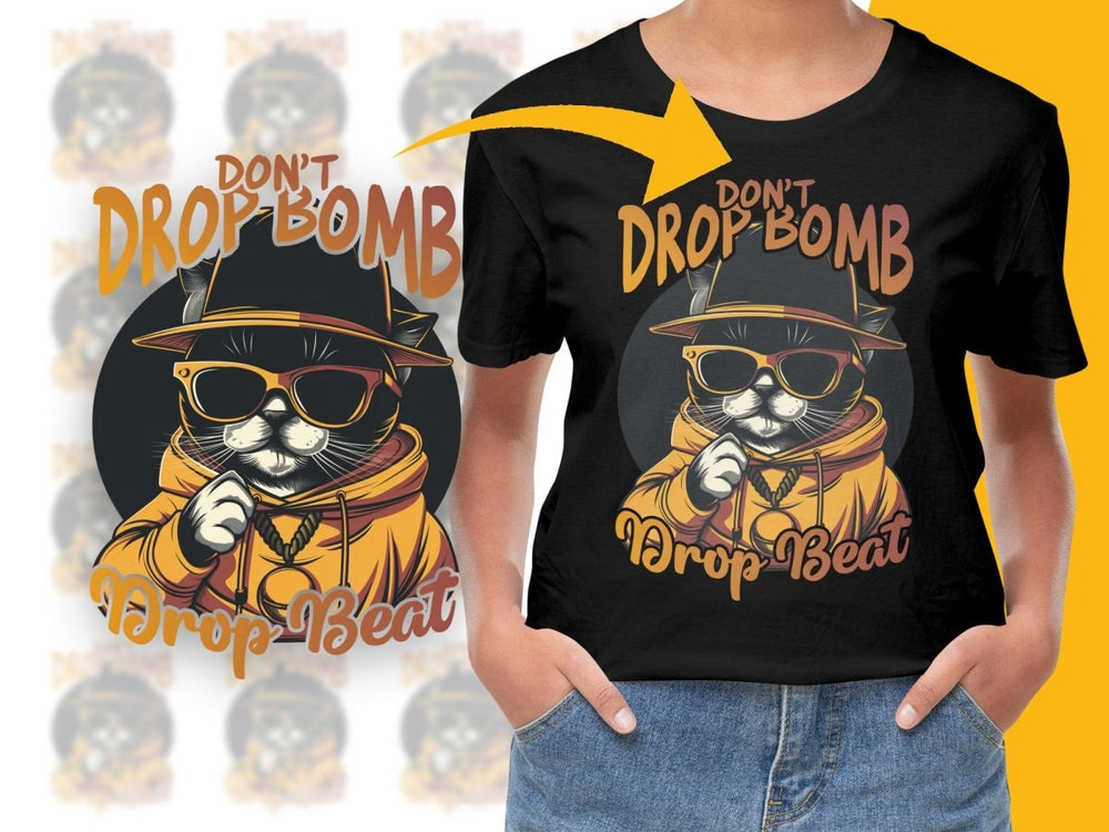 Stylish Cat Illustration Drop Beat PNG File - Teepew