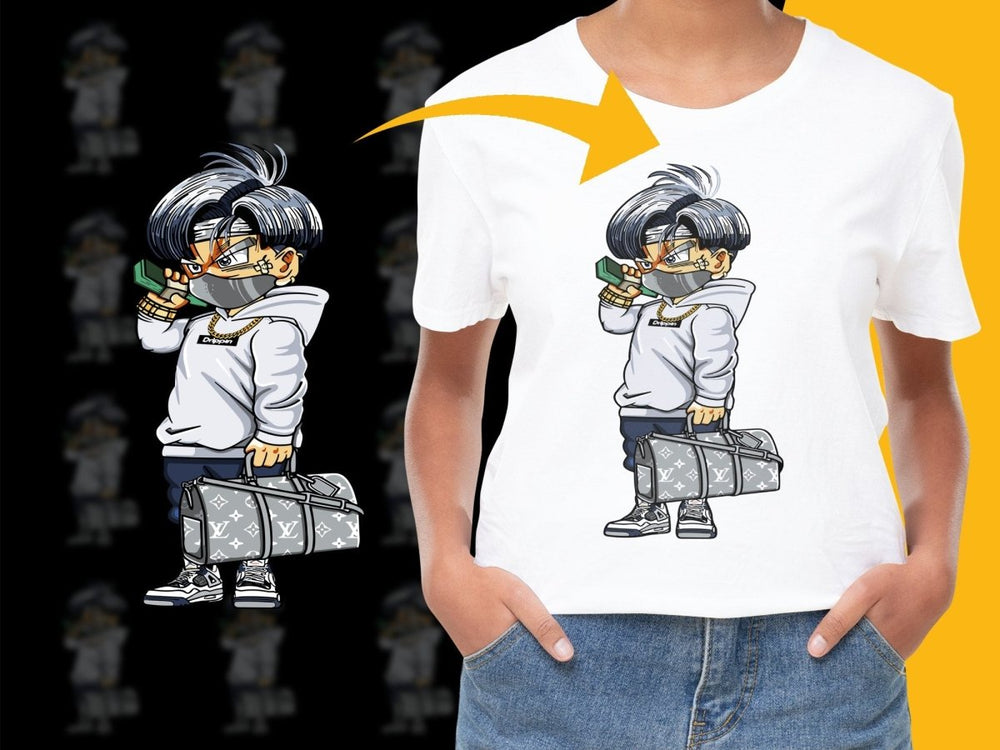 Stylish Character with Bag and Mask Graphic PNG File - Teepew