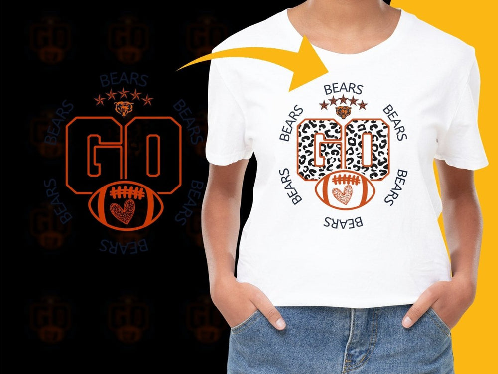 Stylish Chicago Bears 60 Heart Football PNG File - Teepew