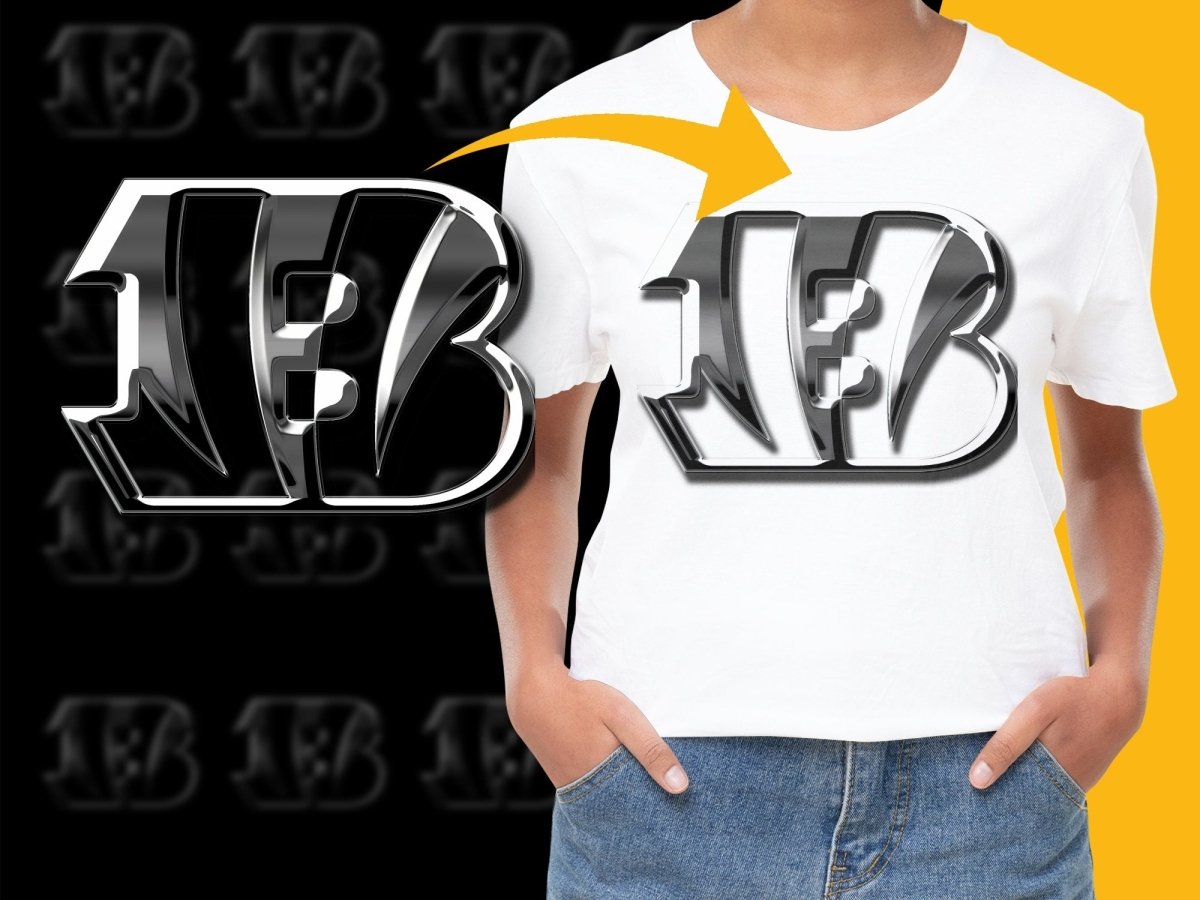 Stylish Cincinnati Bengals Logo Black Silver PNG File - Teepew