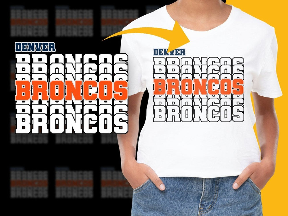 Stylish Denver Broncos Logo Design Fan PNG File - Teepew