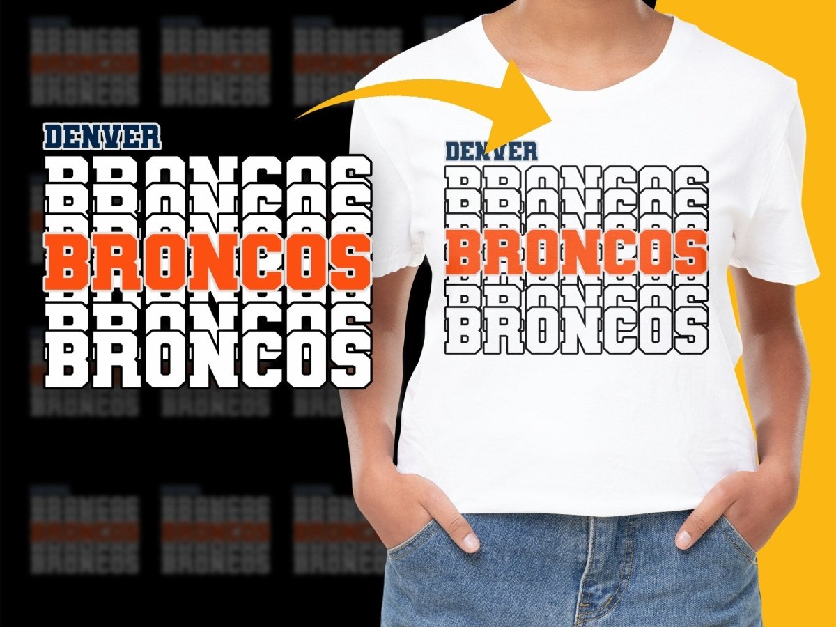 Stylish Denver Broncos Logo Design Fan PNG File - Teepew