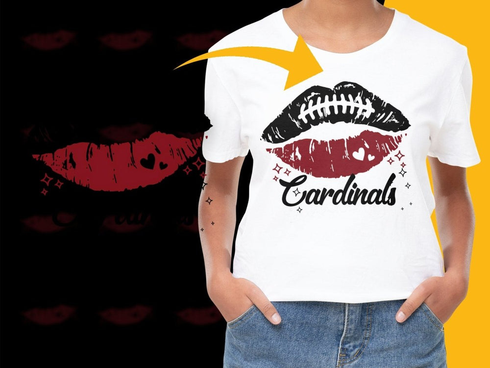 Stylish Football Kiss Graphic Cardinals PNG File - Teepew