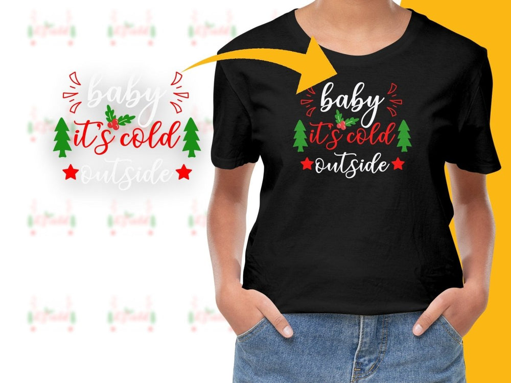 Stylish It's Cold Outside Christmas PNG File - Teepew