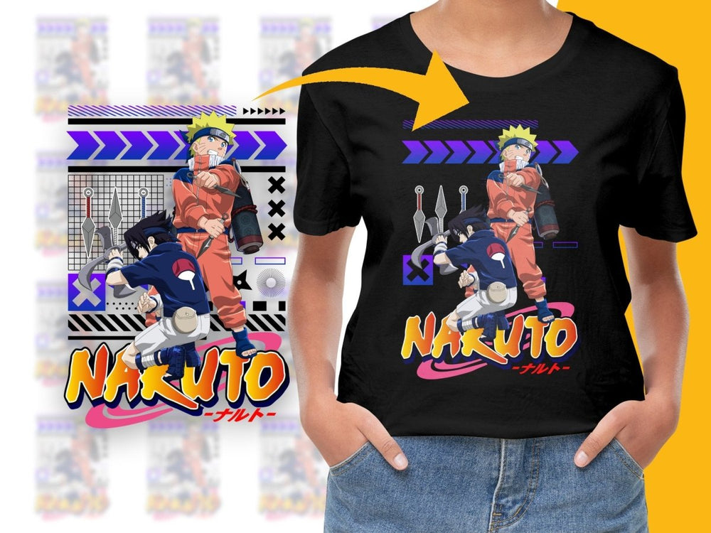 Stylish Naruto and Sasuke Graphic PNG File - Teepew