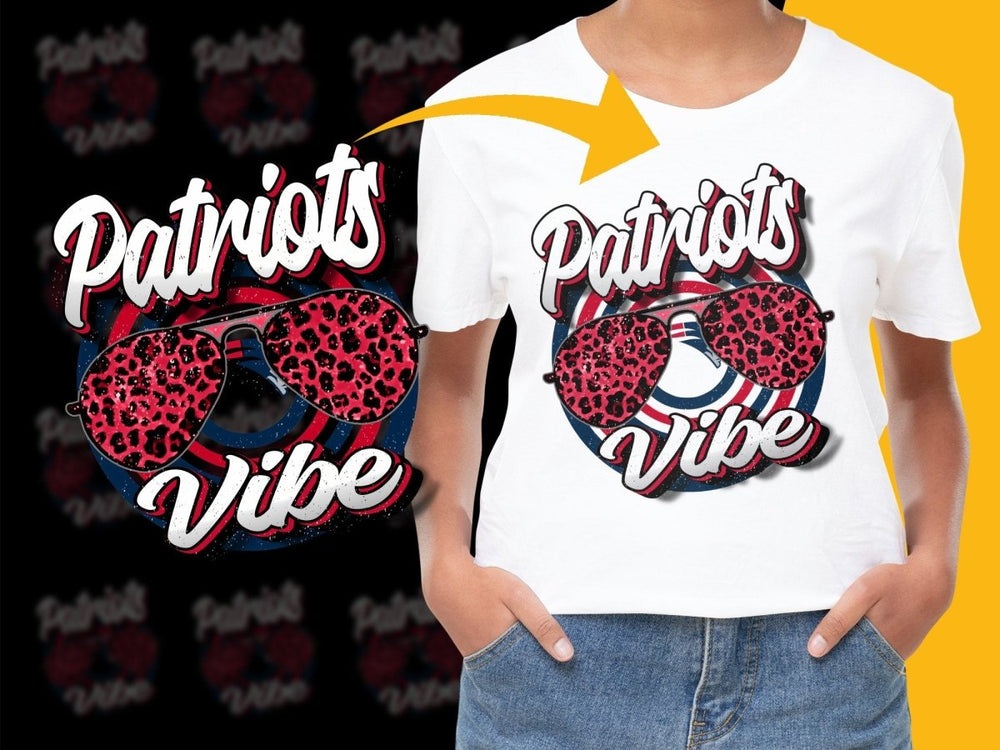 Stylish Patriots Vibe Graphic Printed PNG File - Teepew