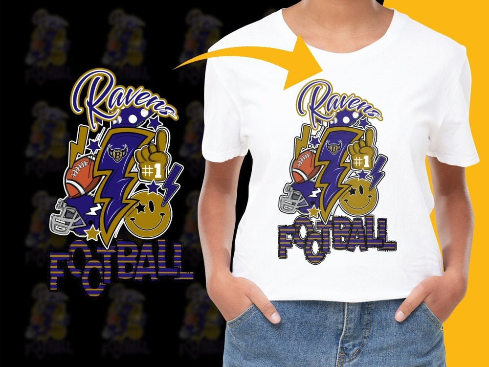 Stylish Raven Football Fan Graphic PNG File - Teepew