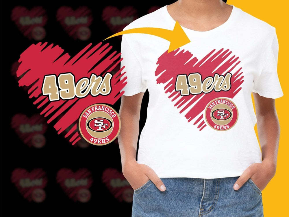 Stylish San Francisco 49ers Heart Design PNG File - Teepew