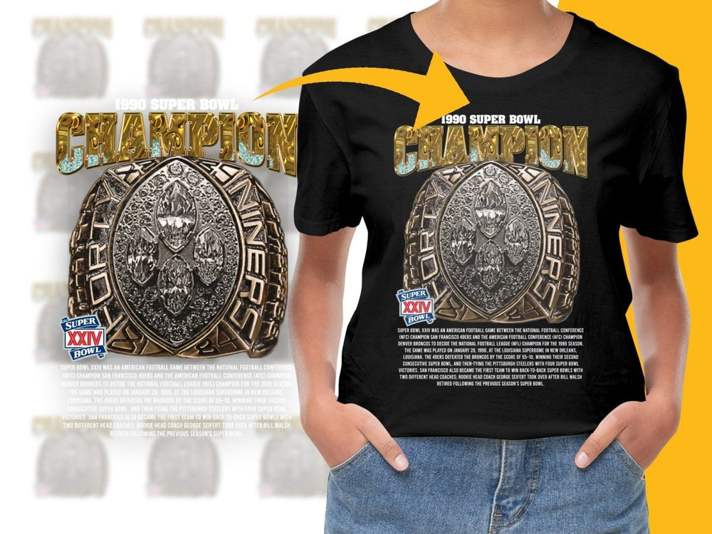 Super Bowl 1990 Champion Super Bowl XXIV 49ers Championship Ring PNG File - Teepew