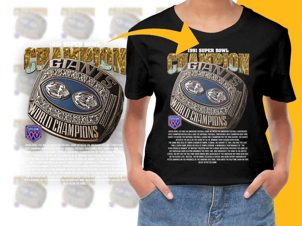 Super Bowl 1991 Giants Super Bowl XXV World Champions PNG File - Teepew