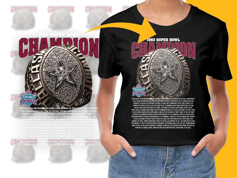 Super Bowl 1993 Super Bowl XXVII Dallas Cowboys Champion PNG File - Teepew