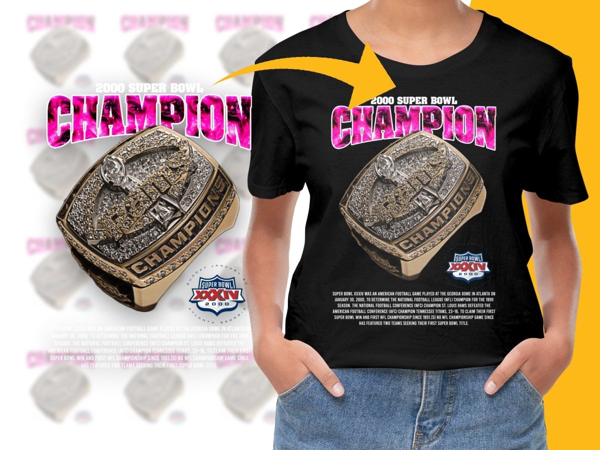 Super Bowl 2000 Vintage Champions Ring and Super Bowl PNG File - Teepew