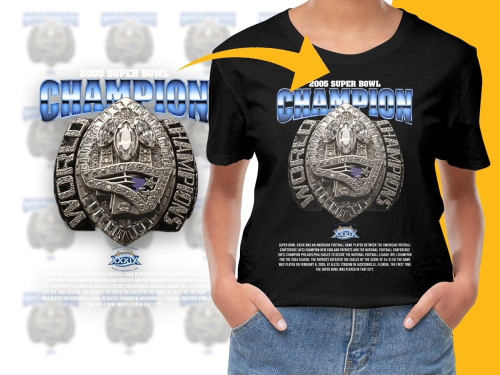 Super Bowl 2005 World Champion Ring with Blue Accent PNG File - Teepew