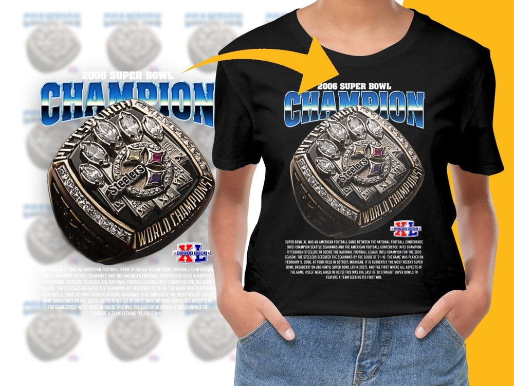 Super Bowl 2006 Champion Pittsburgh Steelers World Champions PNG File - Teepew