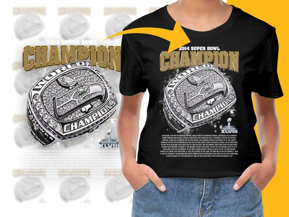 Super Bowl 2014 Champion World Champions XLVIII PNG File - Teepew