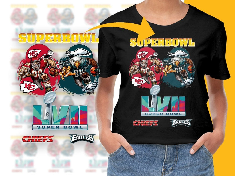 Super Bowl Chiefs vs Eagles Football Showdown PNG File - Teepew