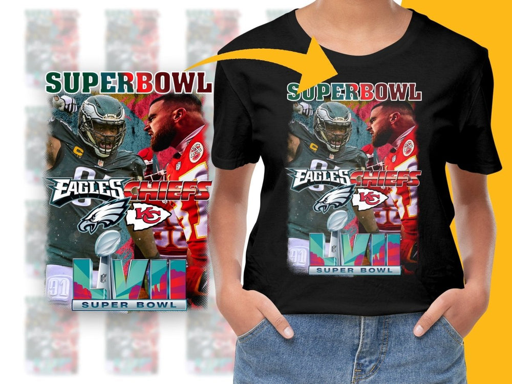 Super Bowl LVII Eagles vs Chiefs Fan PNG File - Teepew