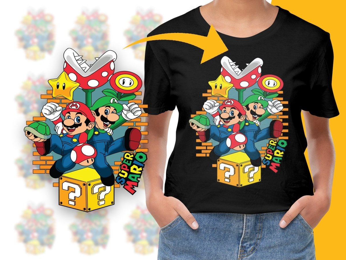Super Mario Bros Characters and Items Graphic PNG File - Teepew