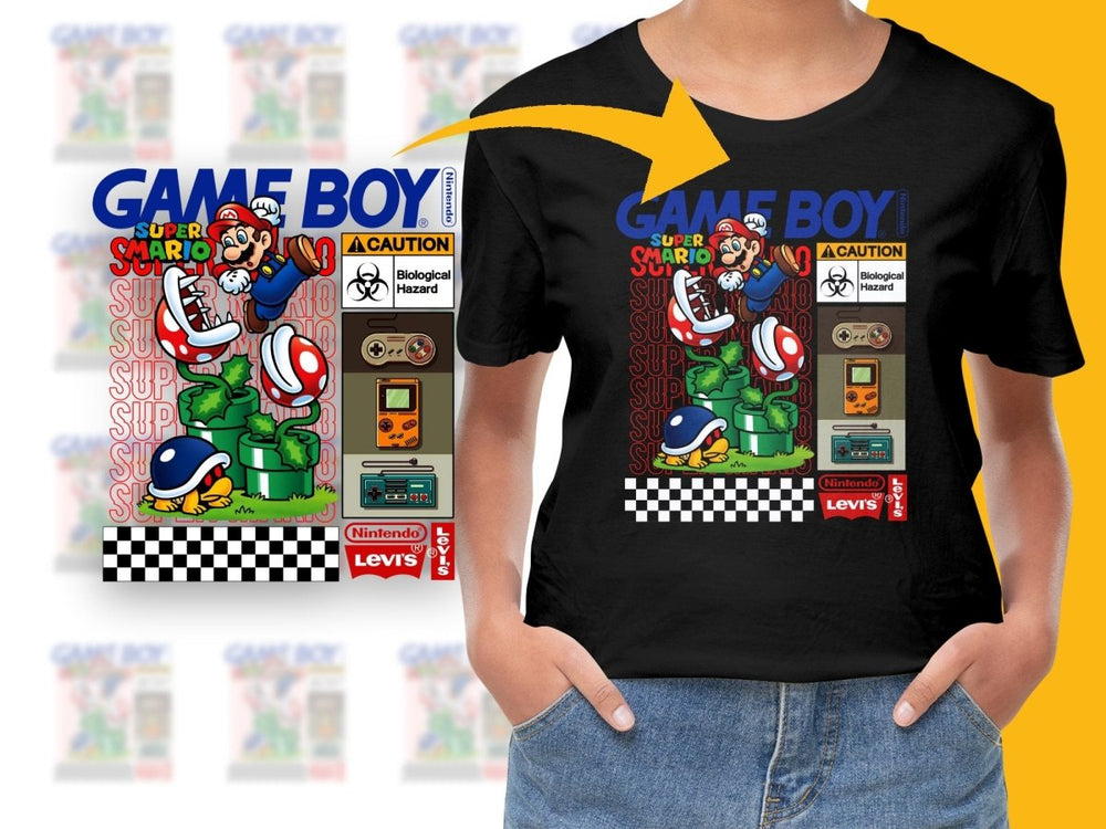 Super Mario Game Boy Retro Graphic PNG File - Teepew