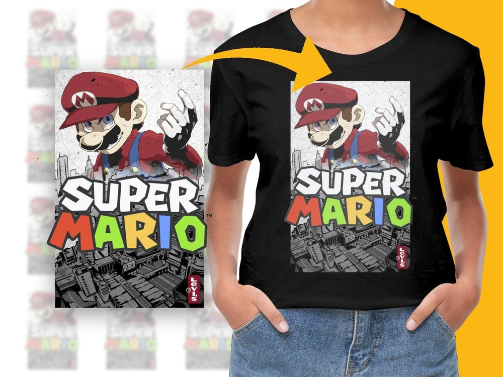 Super Mario Graphic Casual Wear PNG File - Teepew