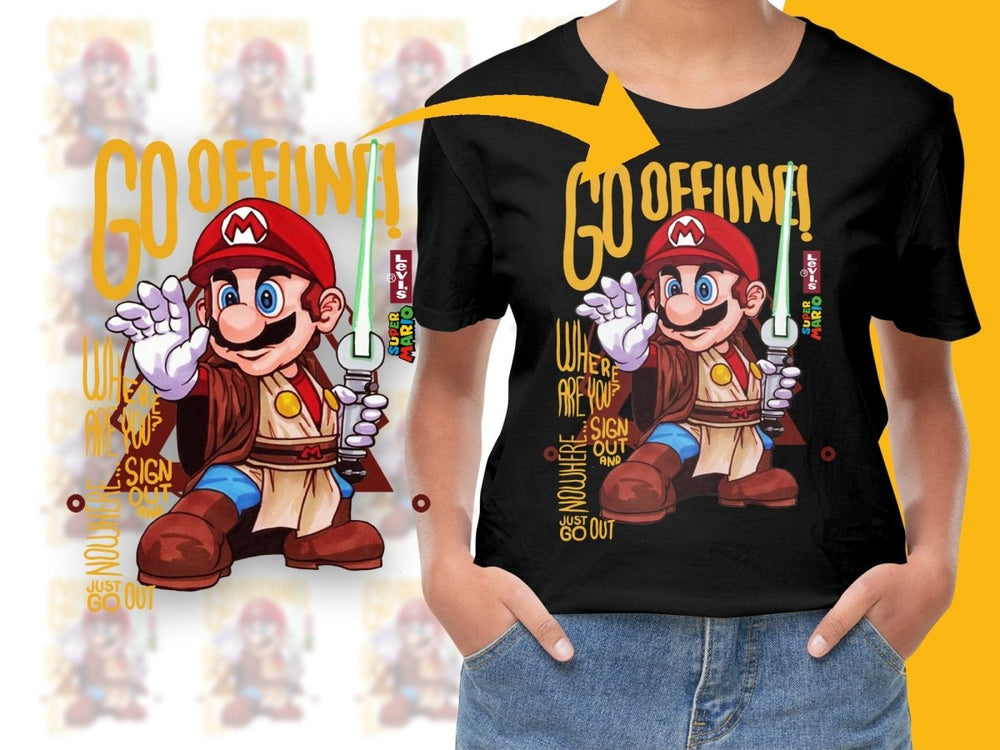 Super Mario Jedi Design Fun Graphic PNG File - Teepew