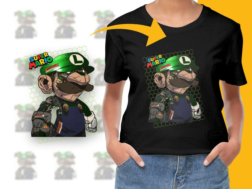Super Mario Luigi Cyborg Graphic PNG File - Teepew