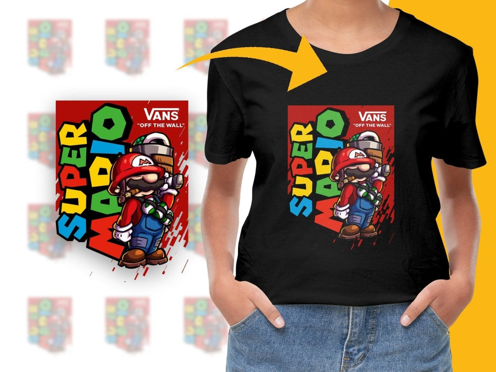 Super Mario Shoe Brand Off the Wall Graphic PNG File - Teepew