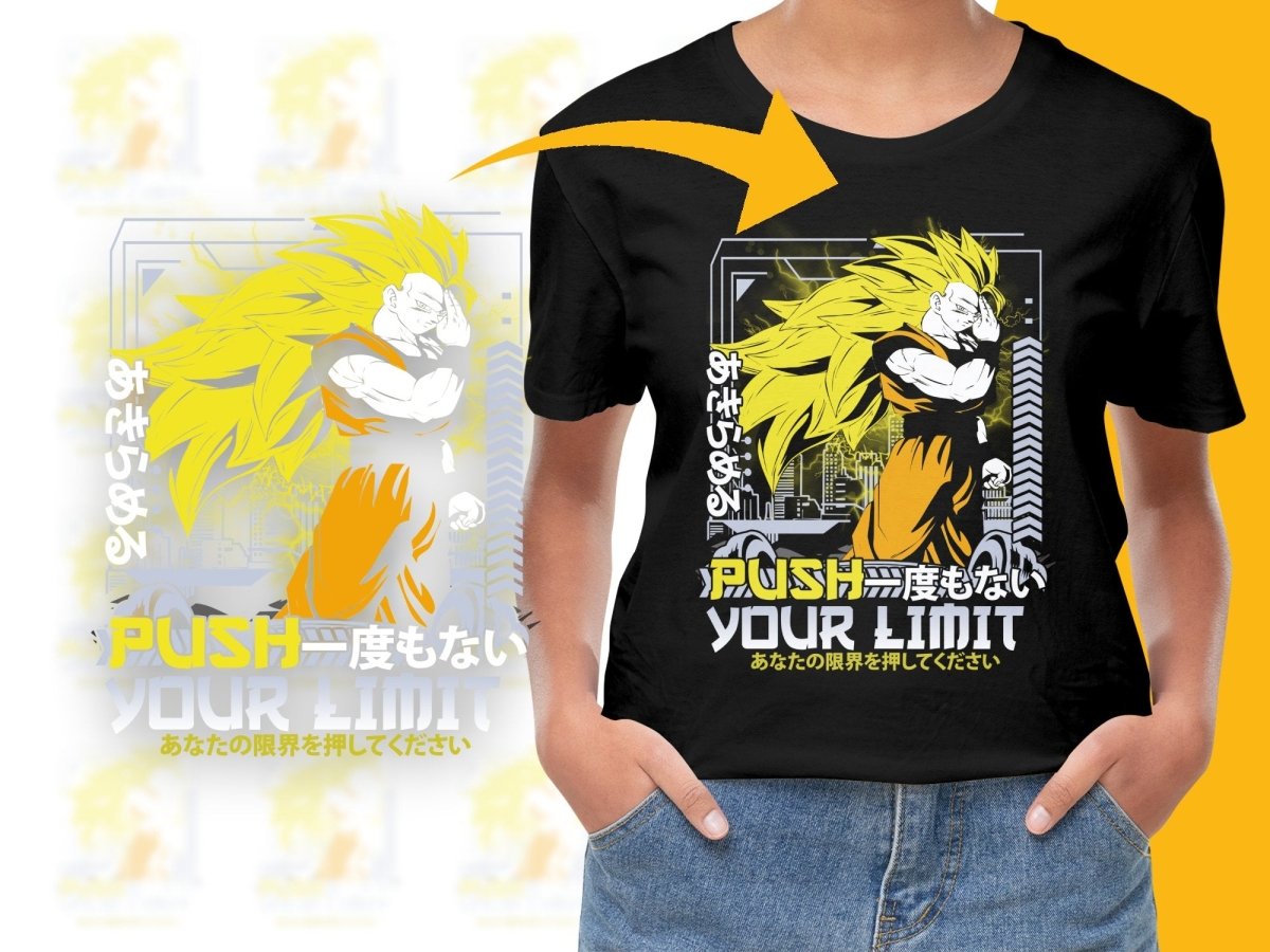 Super Saiyan Goku Push Your Limit Anime PNG File - Teepew
