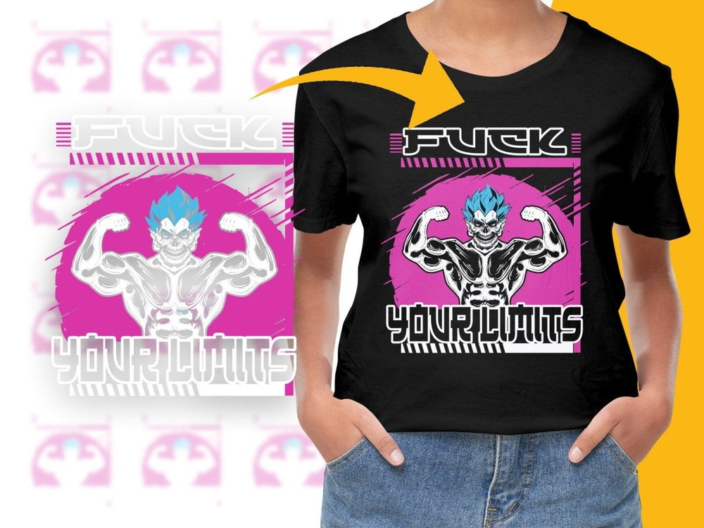 Super Saiyan Warrior Anime Muscle Pink Graphic PNG File - Teepew