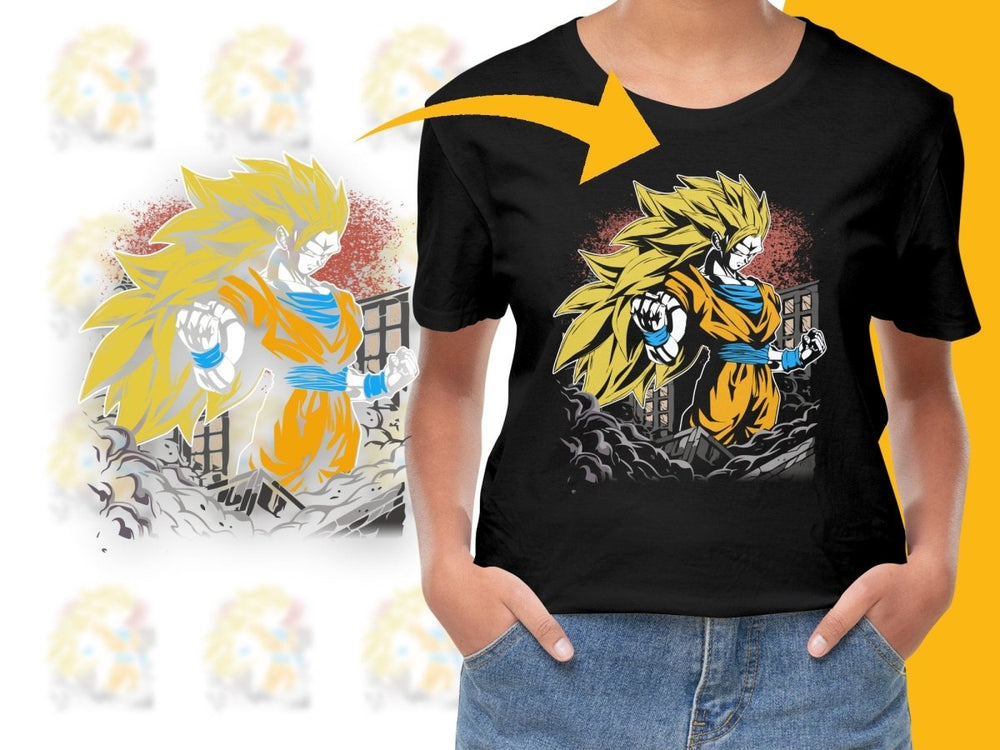 Super Saiyan Warrior with Aura Scene Cool PNG File - Teepew
