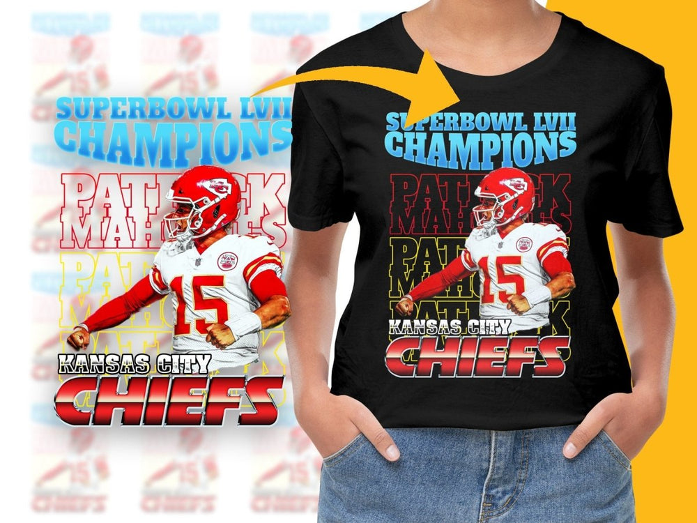Superbowl LVII Champions Patrick Mahomes Kansas City Chiefs PNG File - Teepew