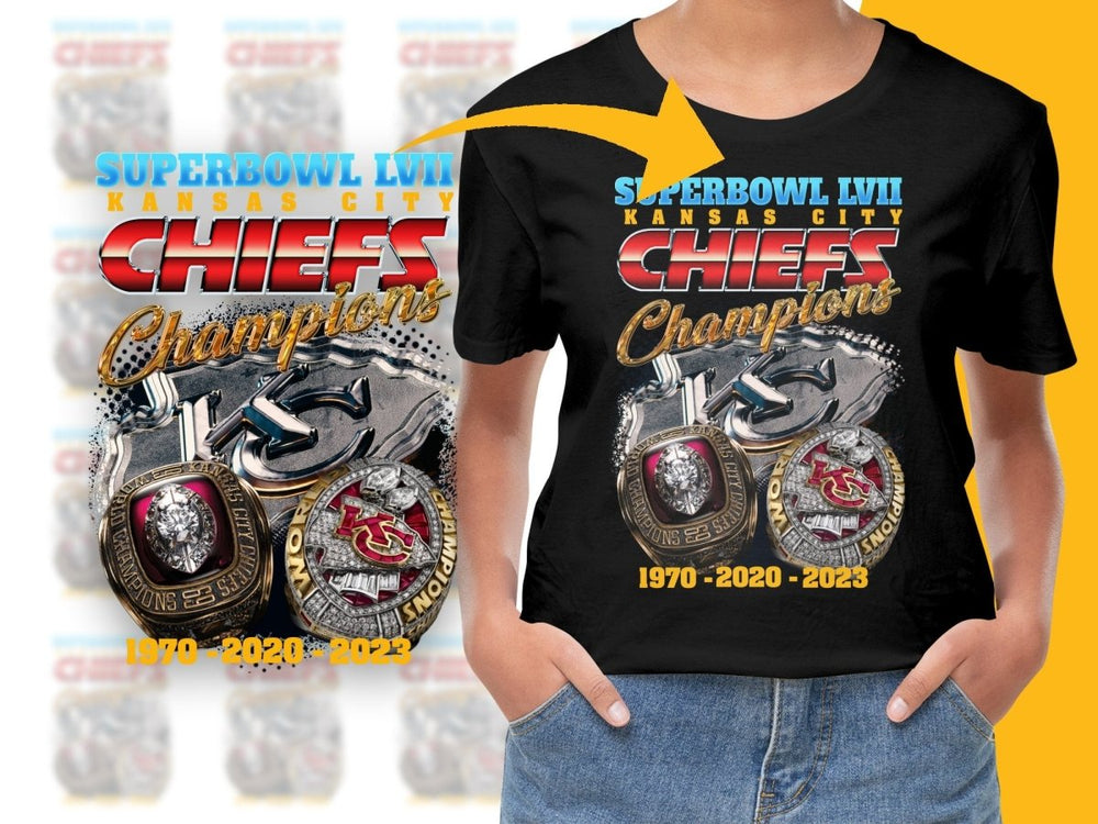 Superbowl LVII Kansas City Chiefs 1970 2020 2023 Champions PNG File - Teepew