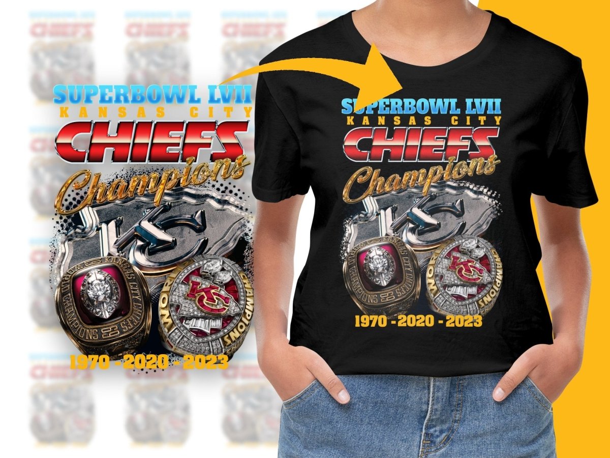 Superbowl LVII Kansas City Chiefs 1970 2020 2023 Champions PNG File - Teepew
