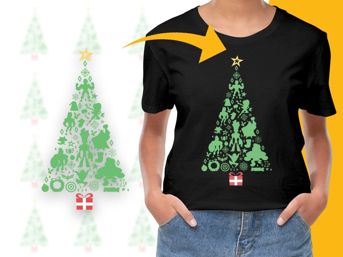 Superhero Christmas Tree Design Green Red PNG File - Teepew